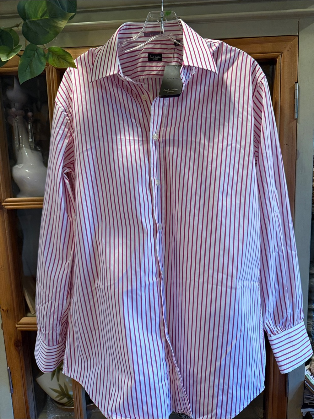 Paul Smith London Pink and White Striped Dress Shirt 16/38